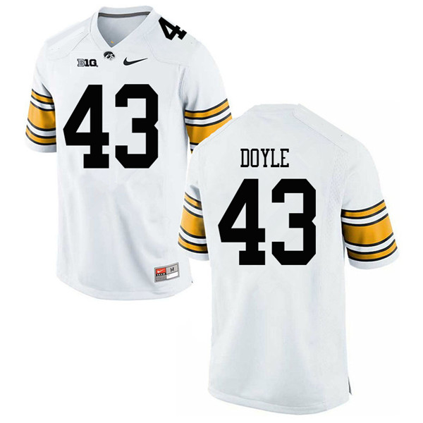 Men #43 Dillon Doyle Iowa Hawkeyes College Football Jerseys Sale-White - Click Image to Close